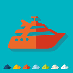 Flat design: yacht