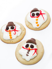 Fototapeta premium melted snowman cookie