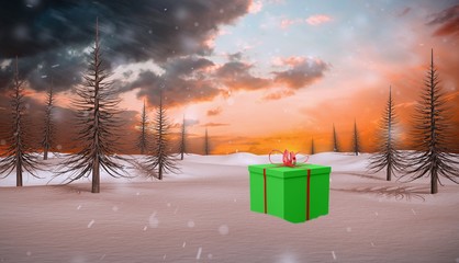 Composite image of green present