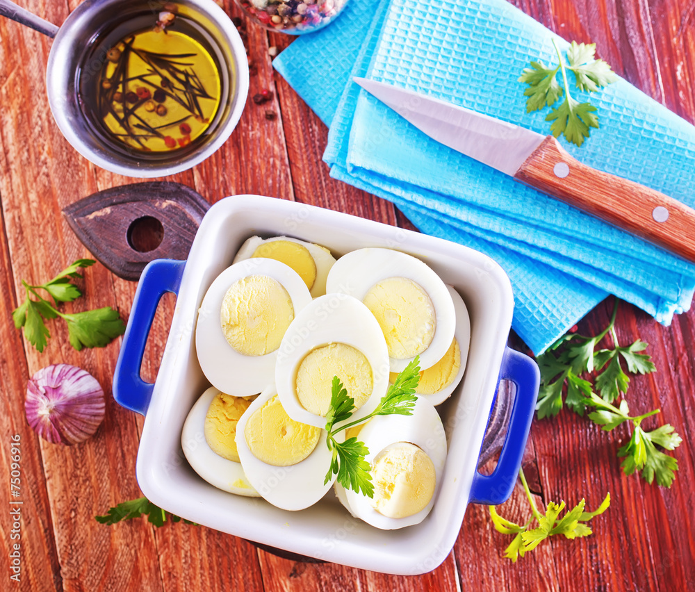 Wall mural boiled eggs