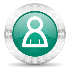 person green icon, christmas button