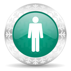 male green icon, christmas button, male gender sign