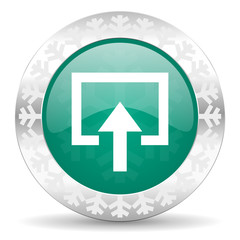 enter green icon, christmas button