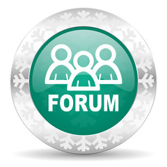 forum green icon, christmas button