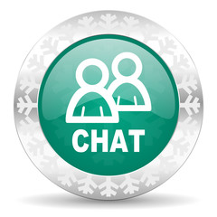 chat green icon, christmas button