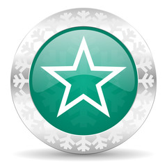 star green icon, christmas button