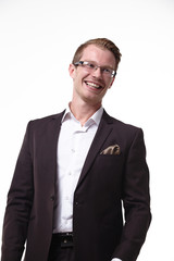 businessman in glasses with smiling