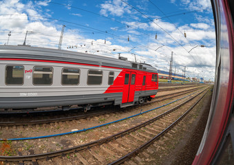 Fototapeta na wymiar Platforms in Moskovsky Rail Terminal in Nizhny Novgorod