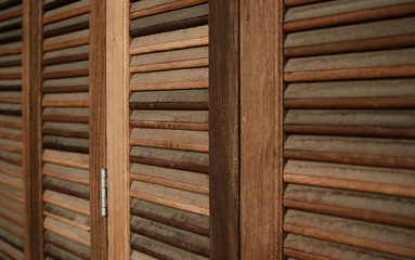 The wood louver door pattern for background classic style