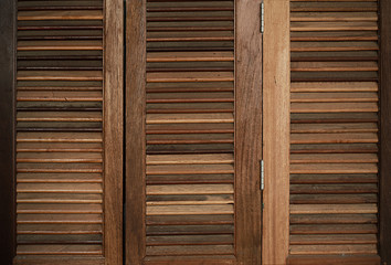 The wood louver door pattern for background classic style