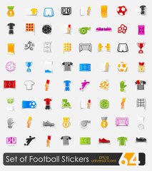 Set of football stickers
