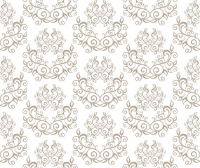 Elegant Seamless Pattern of Floral Vintage Classic Vines