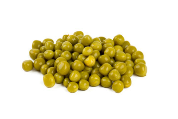 preserved peas isolated on white