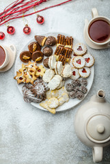 Christmas cookies and fresh tea