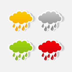 realistic design element: cloud, rain