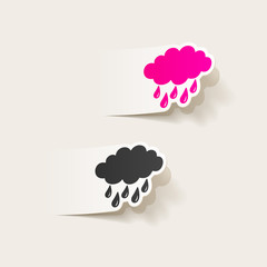 realistic design element: cloud, rain