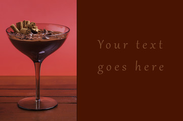 Chocolate cream cocktail with cinnamon