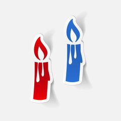 realistic design element: christmas candle