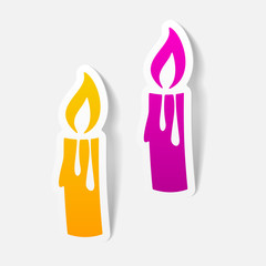 realistic design element: christmas candle