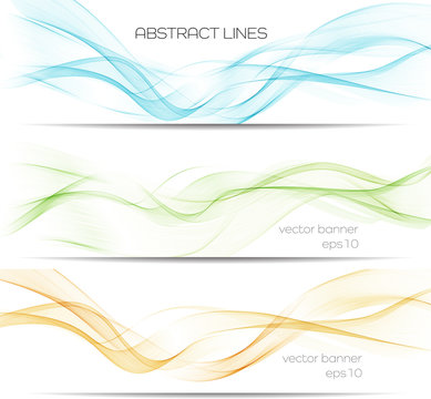 Abstract curves lines banner. Template brochure design © Maryna Stryzhak