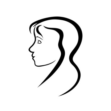 Young woman head profil