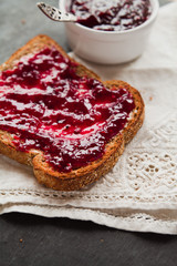 raspberry jam on toast