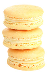 Gentle colorful macaroons isolated on white