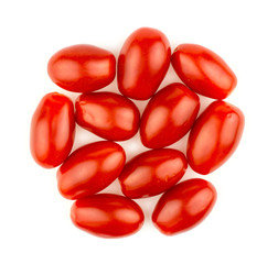 Aerial view of ripe red grape tomatoes