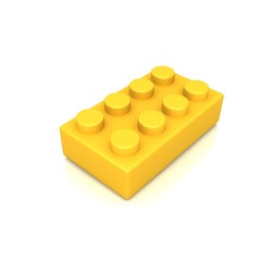 Plastic building blocks 3d illustration