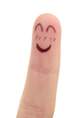 Emotional finger isolated on white