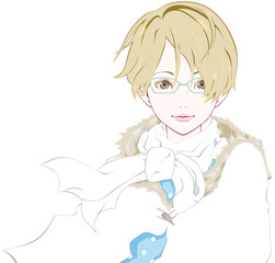 女性　冬服　眼鏡