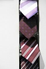Necktie showcase shelf,close up