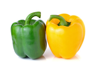 yellow green pepper onwhite background