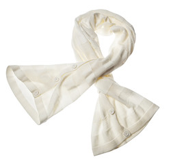Cream colour cotton scarf on white