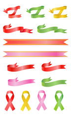Curl and awareness color ribbons