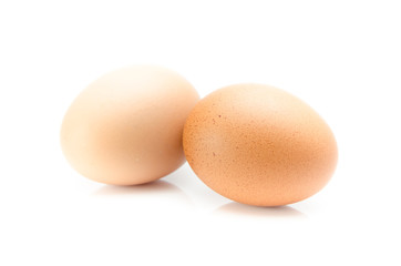 eggs isolated on white and gray background