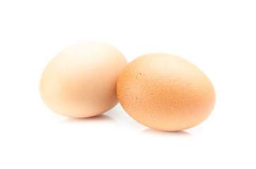 eggs isolated on white and gray background
