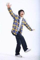 Fototapeta premium 스튜디오 안의 소년