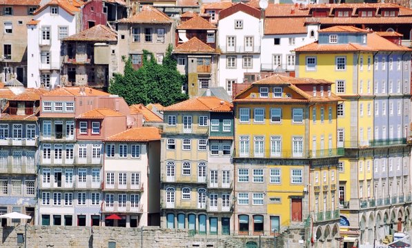 Colorful houses of historical center of Porto