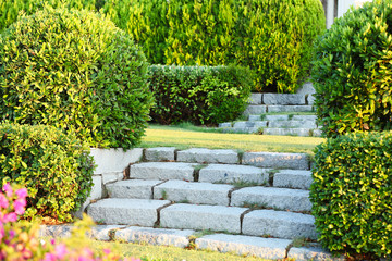 Stone steps in park