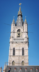 Belfry of Ghent, Belgium. Close view