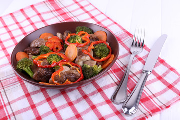 Braised wild mushrooms with vegetables and spices