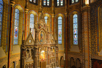Obraz premium Matthias Church Interior - Budapest, Hungary