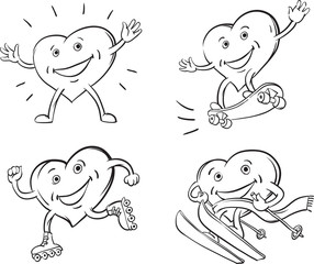 whiteboard drawing - happy hearts