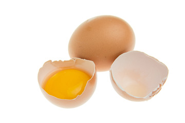 Eggs on a white background