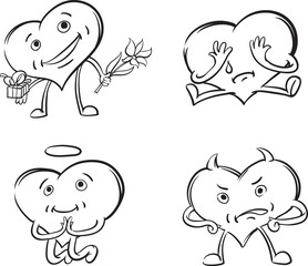 whiteboard drawing - hearts emotions