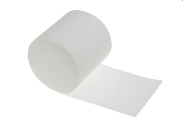 Toilet paper on a white background