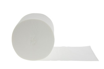 Toilet paper on a white background