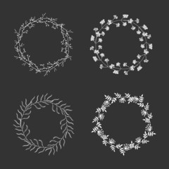 Hand drawn floral wreaths