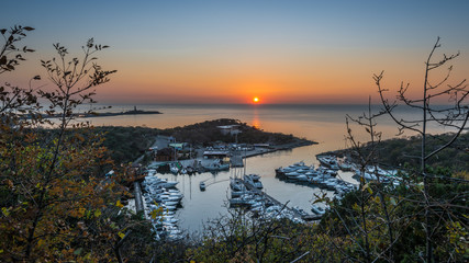 Beautiful Sunset in the Yacht bay